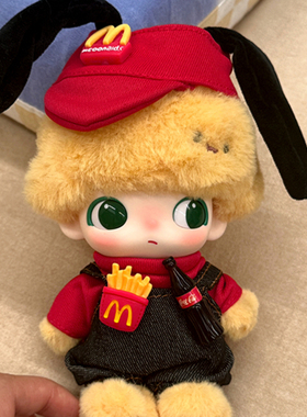 Dimoo搪胶可爱背带裤套装布鲁托娃衣衣服毛绒娃娃公仔换装衣服