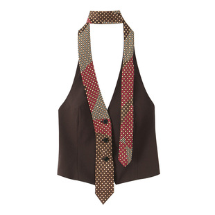 2026年新款女装秋季新领带CHOKER 背心式挂脖领上衣201078