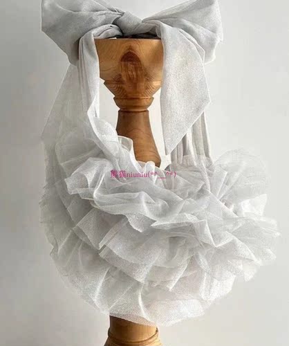 优雅薄纱荷叶褶边手提单肩斜跨包