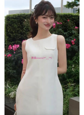 纯元贵牌！现货发~B家 优雅简约纯色无袖收腰迷你连衣裙B50-OP112