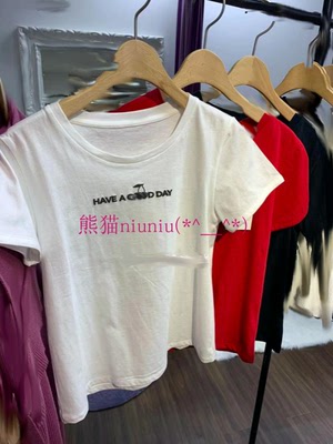 小樱桃图案甜美！会爱上的~纯圆单 De1cy家 圆领短袖T恤102530060