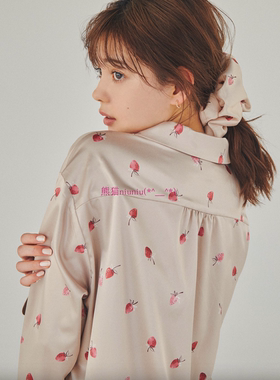 纯圆人气热推！GP家 软绵草莓印花丝滑 睡衣家居服长袖长裤套装