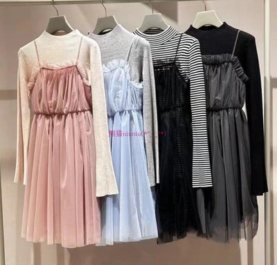 针织连衣裙+甜美薄纱吊带裙套装