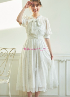 蝴蝶结领泡泡袖 Noe1a 收腰雪纺连衣裙5323020 原厂追加 甜美贵牌