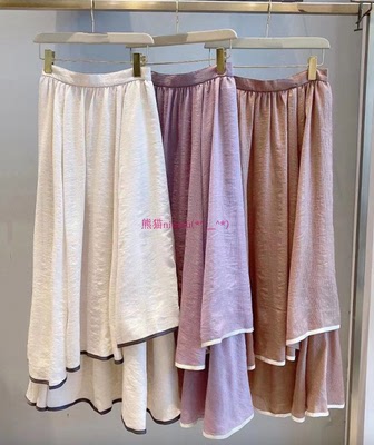 法式清新风多层垂感雪纺半身裙