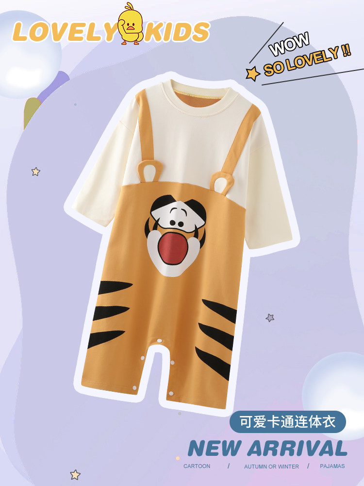 BABY PAJAMAS COTTON LONG SLEEVES SPRING AND SUMMER THIN ONE-PIECE PAJAMAS SPRING AND AUTUMN CHILDRENS CHILDRENS HOME CLOTHES