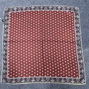 【锦绣红边】70*70新款中国风围巾女时尚百搭洋气旅行(871)