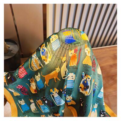 【绿色猫语】70*70秋冬新款中国风围巾时尚百搭（447）