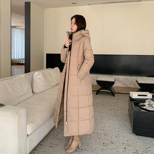 冬季长款过膝到脚踝羽绒棉服外套女超长加厚韩版气质显瘦棉衣棉袄