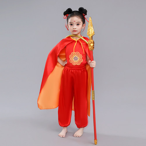 新款哪吒红孩儿演出服古典儿童服