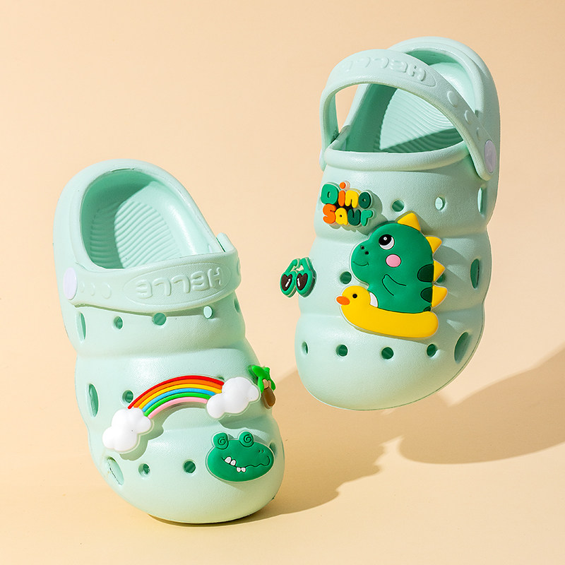 夏季儿童卡通恐龙凉拖鞋女童可爱透气沙滩外穿男童宝宝洞洞鞋防滑,童鞋/婴儿鞋/亲子鞋,儿童凉拖鞋,淘宝优惠券,粉丝福利购,淘宝优惠卷