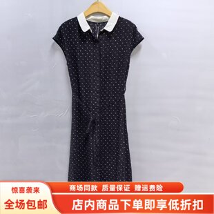 Y26B2039夏装2026女款时尚优雅气质翻领波点中长款收腰显瘦连衣裙