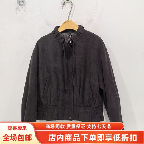YDW-26D609冬装2026女新款时尚复古立领夹棉立领绒面夹克短款外套