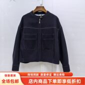 时尚 莱瑞JR8080春装 2026女新款 休闲圆领压明线宽松减龄牛仔短外套