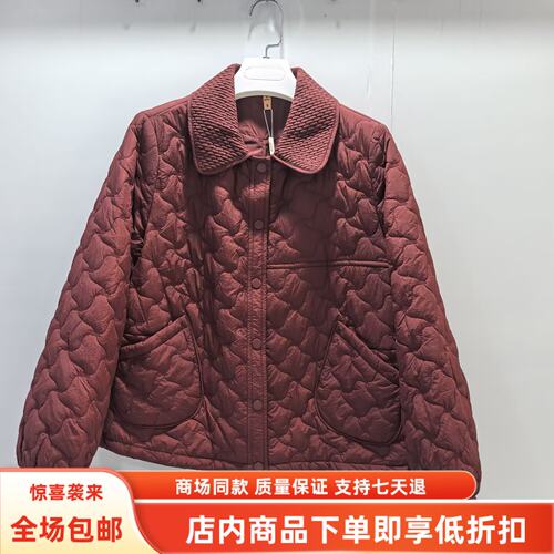 艾丹辰M265W359-1冬装2026女款时尚休闲翻领短款洋气夹棉百搭外套