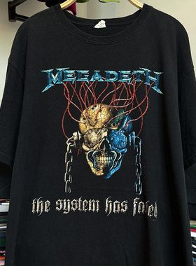 Megadeth重金属摇滚乐队欧美街头潮流短袖vintage男女复古宽松T恤