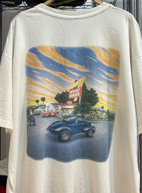 IN-N-OUT Burger Vintage阿美咔叽美式复古男女情侣款潮流短袖T恤