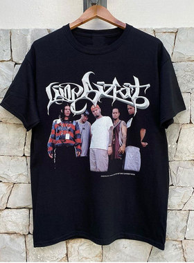 欧美经典Limp Bizkit软饼干摇滚乐队人像复古短袖街头男女宽松T恤