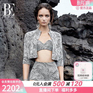 BE范德安QUEEN系列三角分体泳衣复古时尚 收腰提臀温泉度假新中式