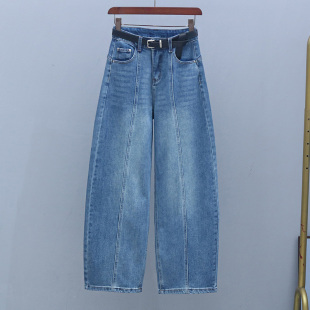 高腰宽松显瘦牛仔裤 潮流香蕉裤 2026年新款 百搭弯刀裤 时尚 春夏薄款