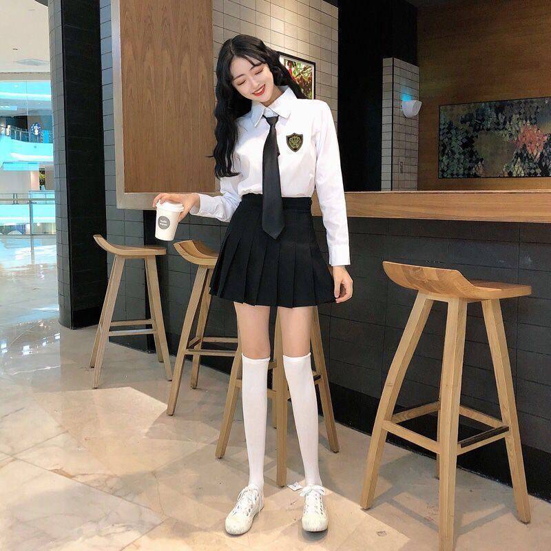 [三件套装}学院风系领带衬衫女两件套百褶裙女JK学生制服班服 个性定制/设计服务/DIY JK制服加工定制 原图主图