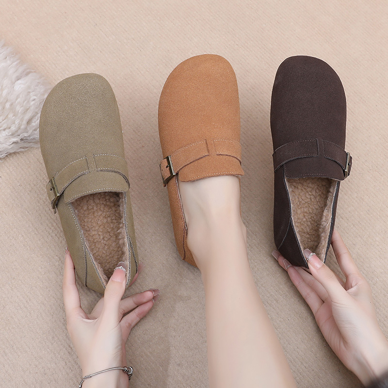 玲峰大码真皮女鞋柔软舒适保暖