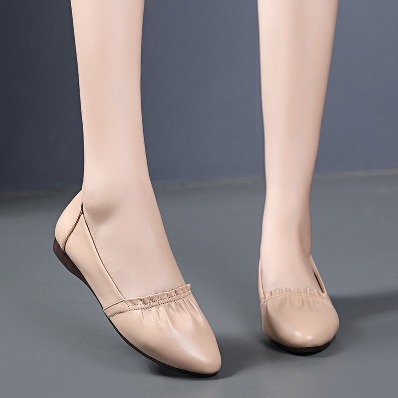 玲峰大码真皮女鞋柔软舒适透气