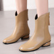女短靴加绒长靴纯皮时尚 冬季 女靴大腿围中筒靴 皮靴真皮大码 新款