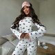 printed set pajamas Women home clothing 欧美风睡衣家居服套装
