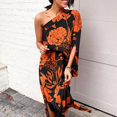 Beach One Piece Summer Dresses 2023 Women Loose Shoulder Wai