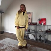 休闲宽松半拉链上衣长裤 pants 套装 zip 欧美时尚 and Half top set