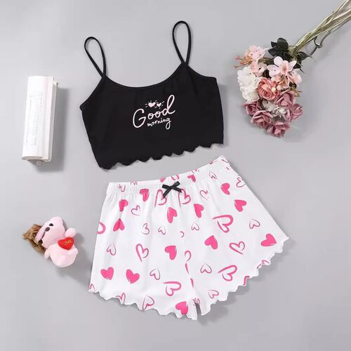 Strap shorts, home clothes, printed pajamas for women