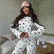 printed set pajamas Women home clothing 欧美风睡衣家居服套装