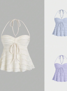 New  up short strapless fashion neck hanging suspender top