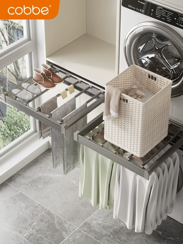 Стиральная машина невидимая сушильная стойка на балконе сушилка Скрытая многофункциональная вытягивающая брюки на шельфе