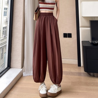 冰丝休闲运动裤女装夏季薄款山本慵懒风速干防晒工装束脚灯笼裤子