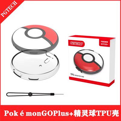 POKEMON GO PLUS+ 실리콘 커버 포켓볼 슬립 끈이 포함된 보호 케이스 일체형
