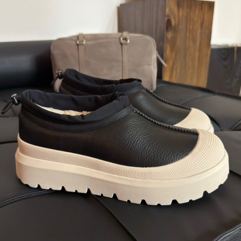 桑坡冬季王一博同款雪地靴皮毛一体厚底男士女士皮面雪地靴情侣靴