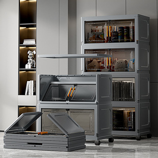 折叠玩具零食杂物储物柜宝宝衣柜超大收纳柜双开门免安装 收纳箱