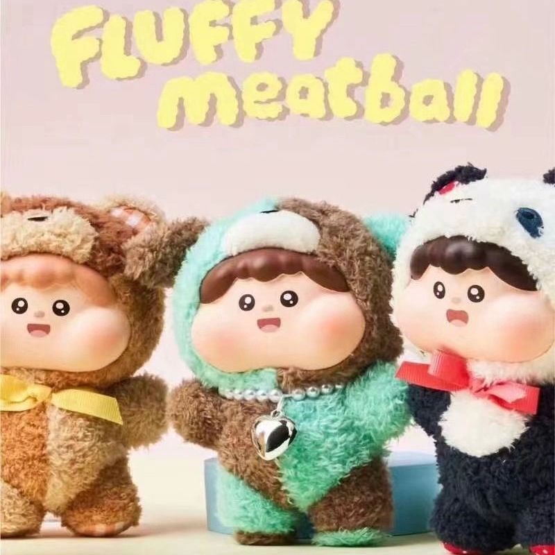 现货包邮FuryampMeatball棉花糖小宝毛绒盲盒潮玩挂件带挂绳公仔