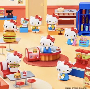 现货MINISO名创优品HelloKitty复古餐厅系列盲盒手办摆件可爱公仔