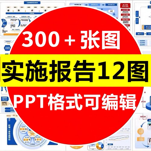 实施报告十二12图ppt模板