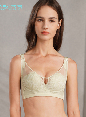 100%百分百感觉薄B杯镂空聚拢上托软钢圈蕾丝网纱内衣文胸夏1675