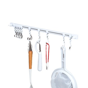 厨房收纳滑动轨道挂钩柜门收纳挂钩免打孔橱柜门后收纳置物架