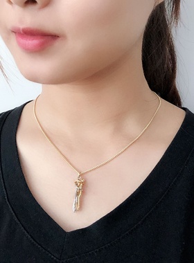 跨境热销情侣拥抱项链浪漫男女拥抱情感表达锁骨吊坠项链珠宝