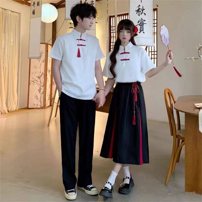 汉服中国风班服 套装初中生红歌比赛朗诵合唱演出服高中学生校服
