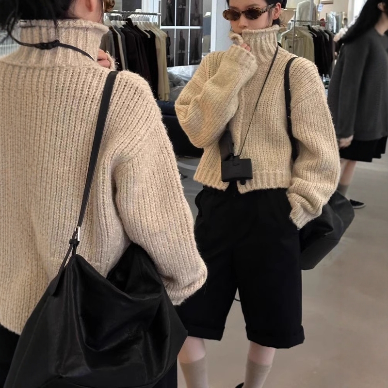 100%山羊绒开衫女短款加厚2025