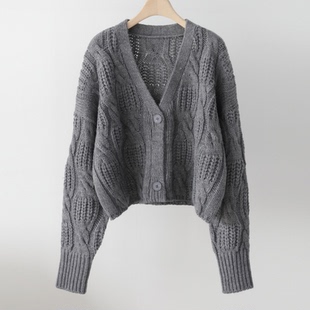 重工系列加厚100%纯羊绒开衫 加厚宽松针织毛衣外套 女2025春秋新款