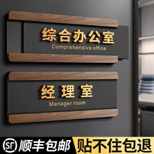 经理室门牌标识牌高级感董事长行政会议综合办公室科室牌定制创意个性公司工厂车间部门可更换竖版提示贴挂牌