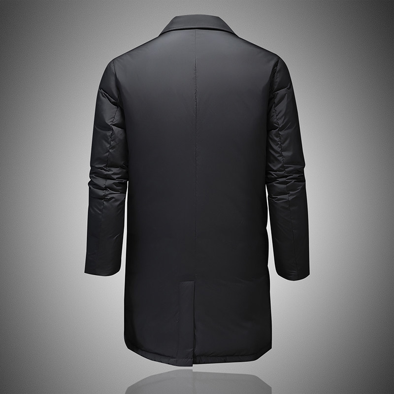 超柔超轻2025冬季新款西装领中长款加厚羽绒服男9827-P325镂空,男装羽绒服,钱塘6023